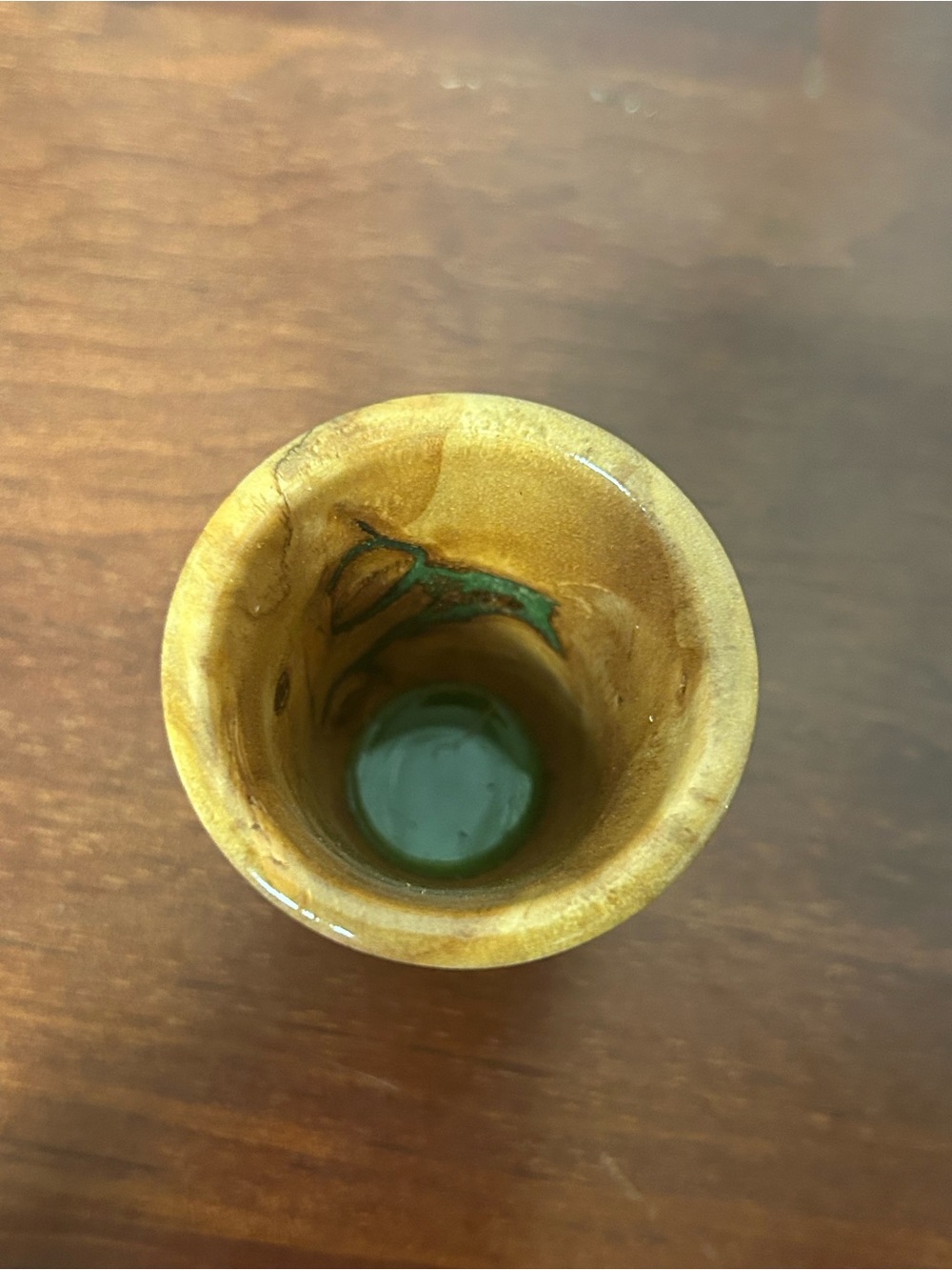 Shot Glass Wood Handcrafted Maple Burl Green Resin Rustic Barware - Picture 4 of 6